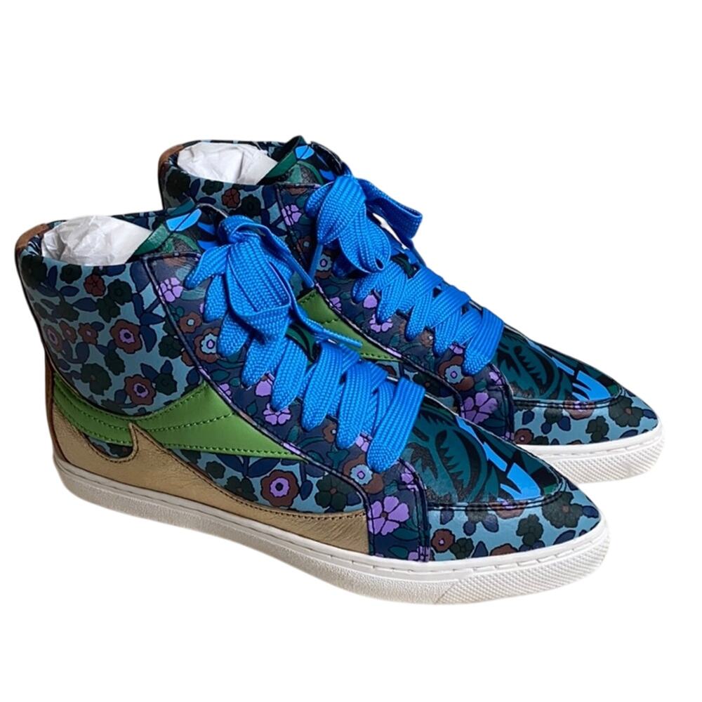 Coach C203 Floral High Top Sneakers New Size 6 - Picture 2 of 7
